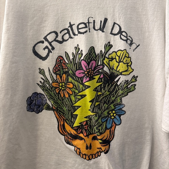 Grateful Dead Skull Band Tshirt White Men's Size XXL Vintage 90s Y2K - Picture 2 of 4